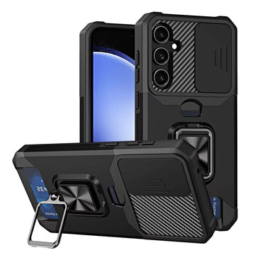iPhone 8 Ring Case with Slide Camera Cover & Card Holder Slot
